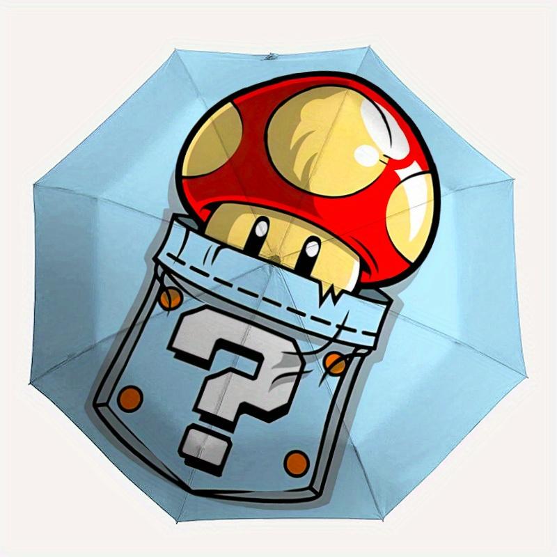 

1pc Mario Pocke Mushroom Automatic Open/close Folding Portable Umbrella with 8-Rib Structure for Women/Men, All-Season Use a0901061