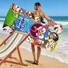 Happy Monster Time 2D Flat Print Beach Towel, Large Soft Quick Dry Towel for Beach Camping SwimmingXSTJ0915361