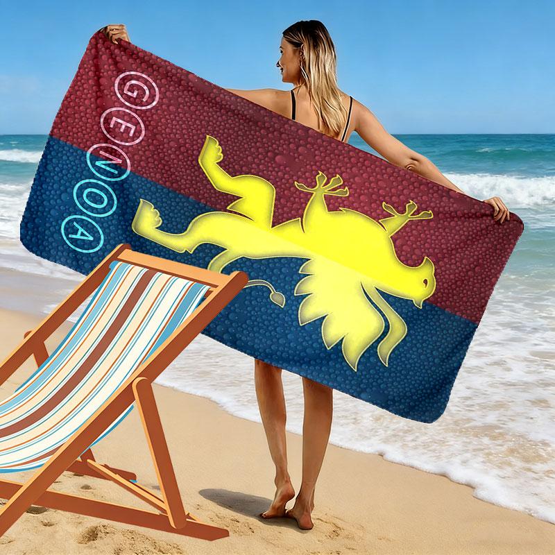Genoa CFC Poster Beach Towel, Large Soft Quick Dry Towel for Beach Camping Swimming