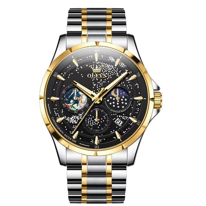 Buy OLEVS Stainless Steel Strap Men's Quartz Watch Starry Sky Date