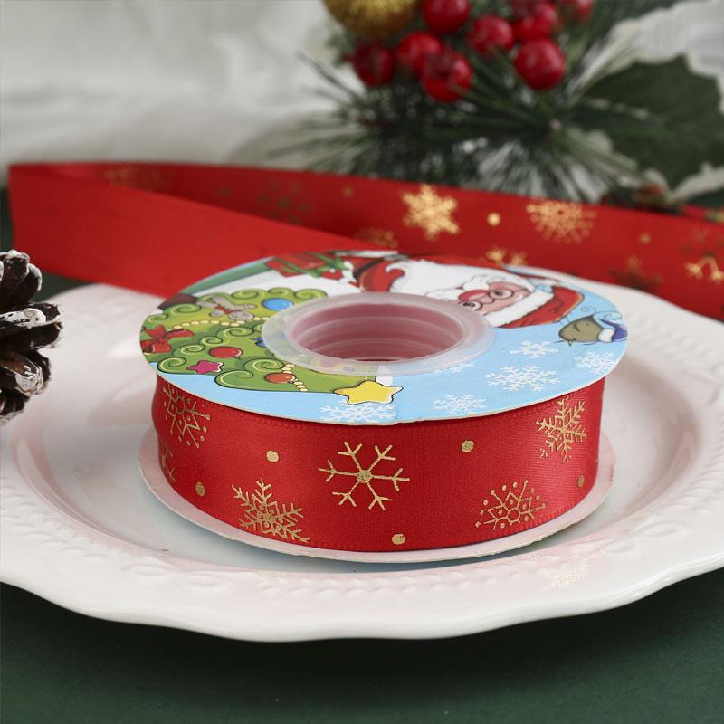 25 Yards/Lot Printed 10/25mm Christmas Ribbon DIY Gift Packing