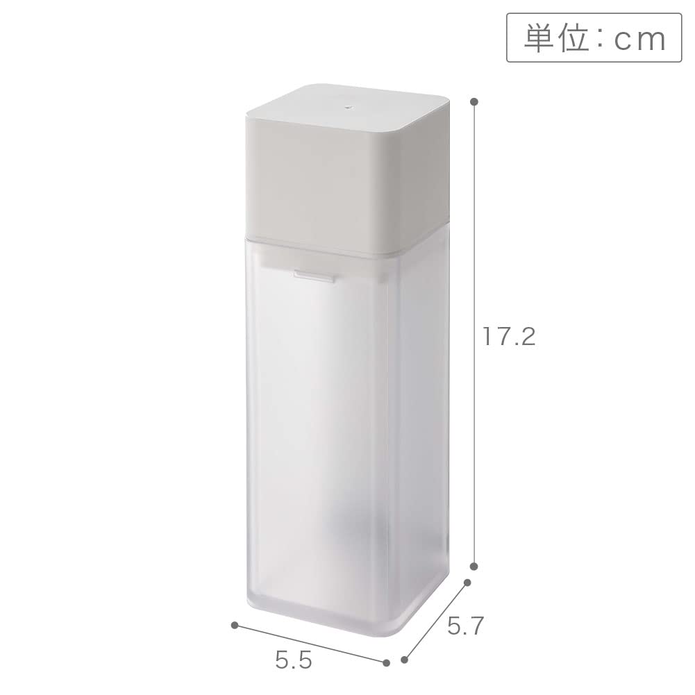 Yamazaki Jitsugyo 5718 Magnetic Seasoning Bottle, White, Approx. W5.5XD5.7XH17.2cm, Sealed, Easy To Open/Close, Can Be Disassembled and Washed