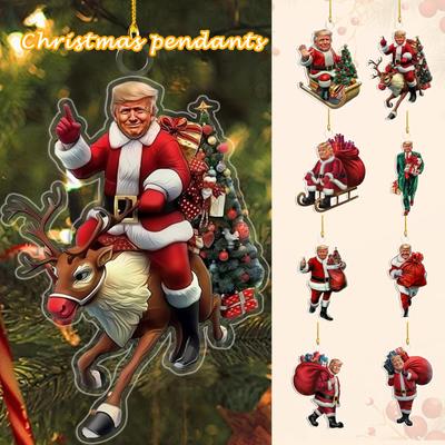 Decoração de pingente de Natal em acrílico 2D, decoração para casa, decoração de Natal