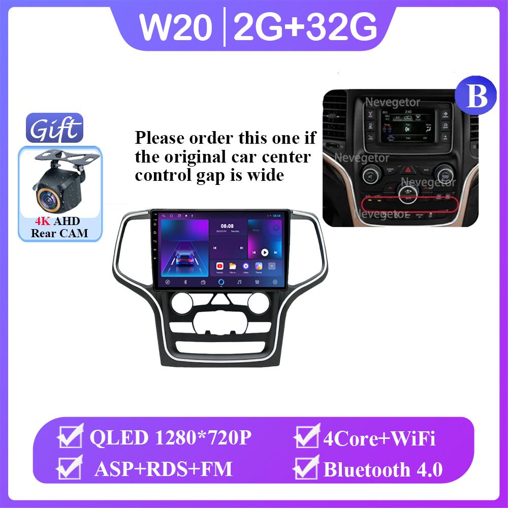 

Android 14 для Jeep Grand Cherokee WK2 2014-2022 автомобильное радио мультимедиа GPS Navi стерео BT Auto Carplay без 2din DVD QLED экрана