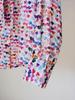 Clearance Women's Silk Long-Sleeve Shirt with Colorful Heart Print & Removable Bow