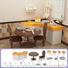 Detailed Plastic Miniature Furniture with Accessories for 1/12 Dollhouses Living Room Bathroom Kitchen Scene Decoration
