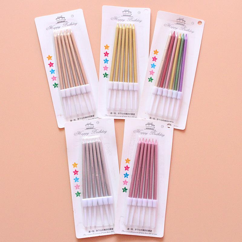 Gold-plated Pencil Candles, Creative Birthday Cake Candles, Birthday Candles, Golden Champagne Candles