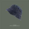 Hong Kong Retro Washed Denim Bucket Hat - Fashionable, Distressed, Versatile, Breathable Sun Hat for a Slim Face Look.