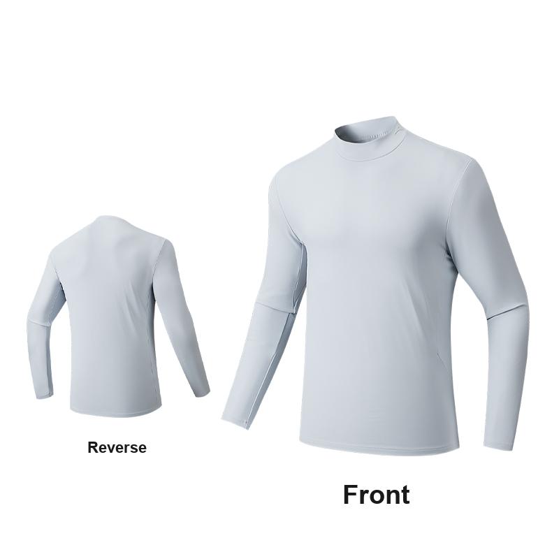 Anta Lightweight Warm Fleece Sports Simple Pullover Long Sleeve Knit Top Men tops Cerulean-Gray 152547401R-1
