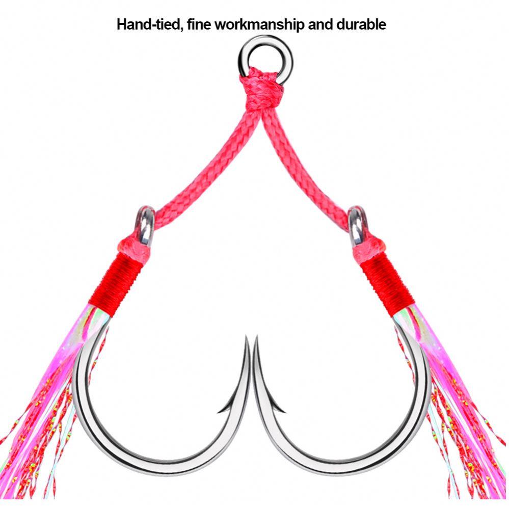 Fishing Hook 1/0 2/0 3/0 4/0 5/0# Saltwater Jig Hook Two Single Barbed Trolling Fishing Jig Fishing Hook