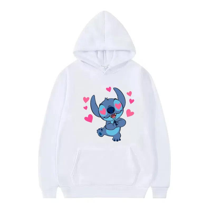 Disney Stitch Pattern Women Hoodies Fashion Sporty Y2k Loose Grey Tops Clothing Pullovers Ladies Cheap Hoodies Sweatshirts