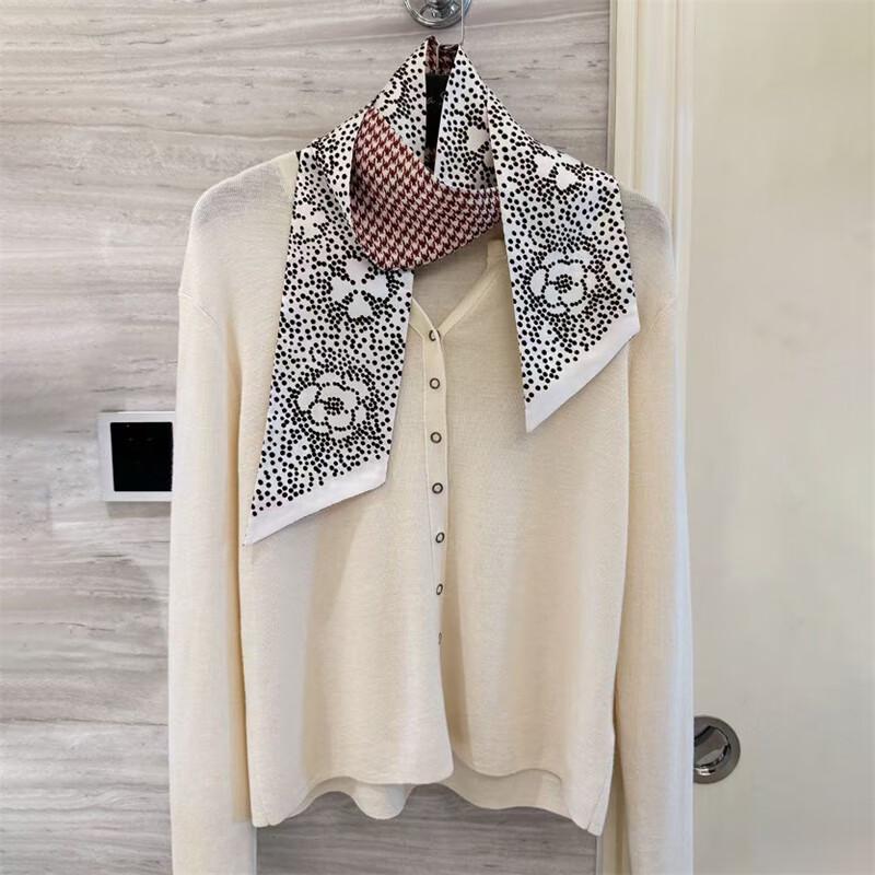 NINA SOLOR Double-Sided Silk Long Scarf