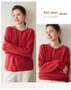 Women's Autumn Winter Round Neck Solid Cashmere Sweater - Soft, Thickened, and Cozy Single-Breasted Pullover