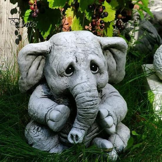 

Puntos смола моделирование искусственная фигурка животного нежная декоративная милая статуя слона украшения