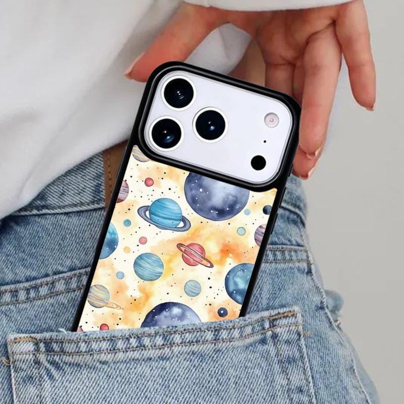 Planets and Comets Phone Case for iPhone 17ProMax 12 13 14 15 16e 17 Pro Max Plus Air Cover