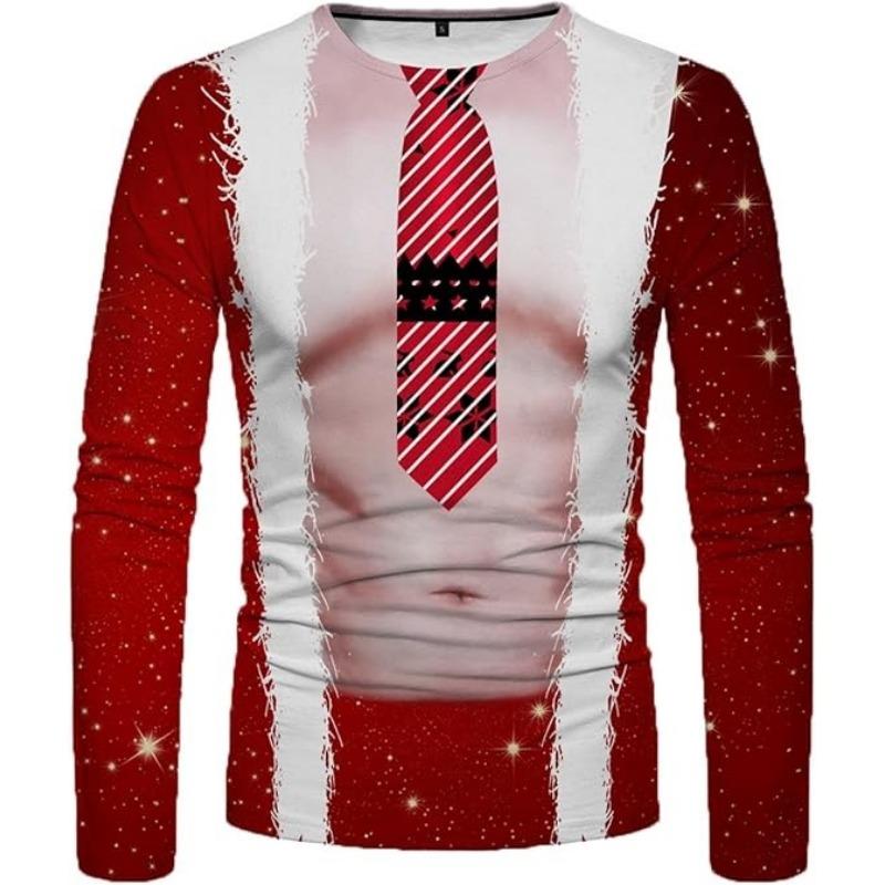 3D Print Christmas Funny Ugly Long Sleeve Tshirt For Men Women Novelty Casual Oversized Tee Shirts Top Clothes Mens In Shirt