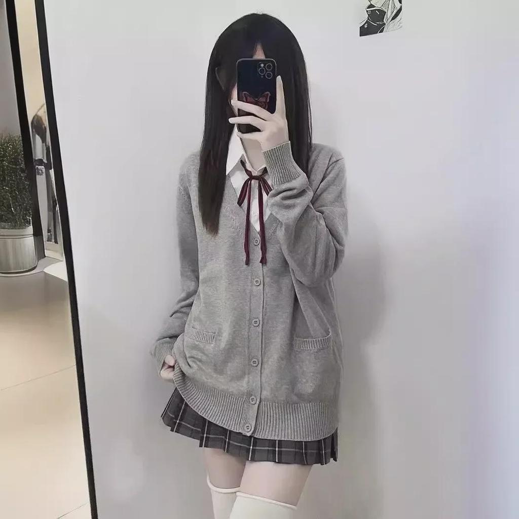 Japanese College-Style JK Uniform Cardigan - Sweet, Versatile, Long-Sleeved Sweater for Autumn/Winter