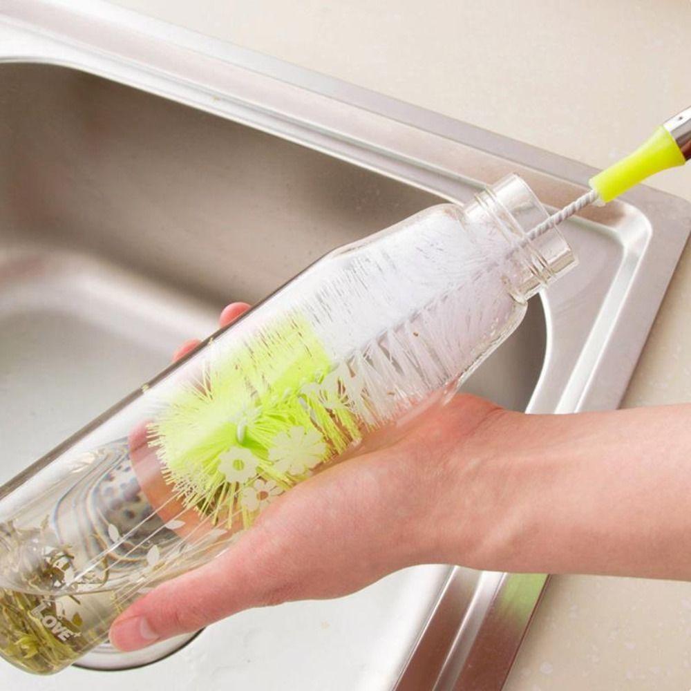 Handle Flexible Bottle Cleaning Brush Cup Washing Brush Clean Tool Decontamination Bottle Brush