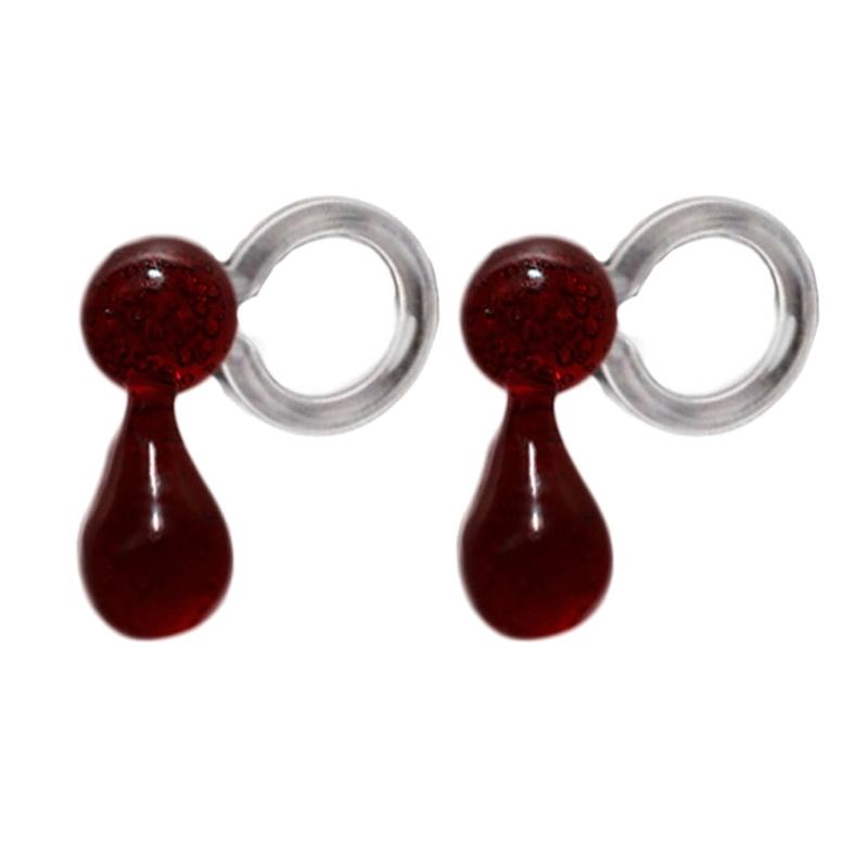 

Goth Horrible Blood Earrings Punk Style Halloween Ear Studs Resin Drop Blood Pendant Earrings Ear Clip Halloween Jewelry