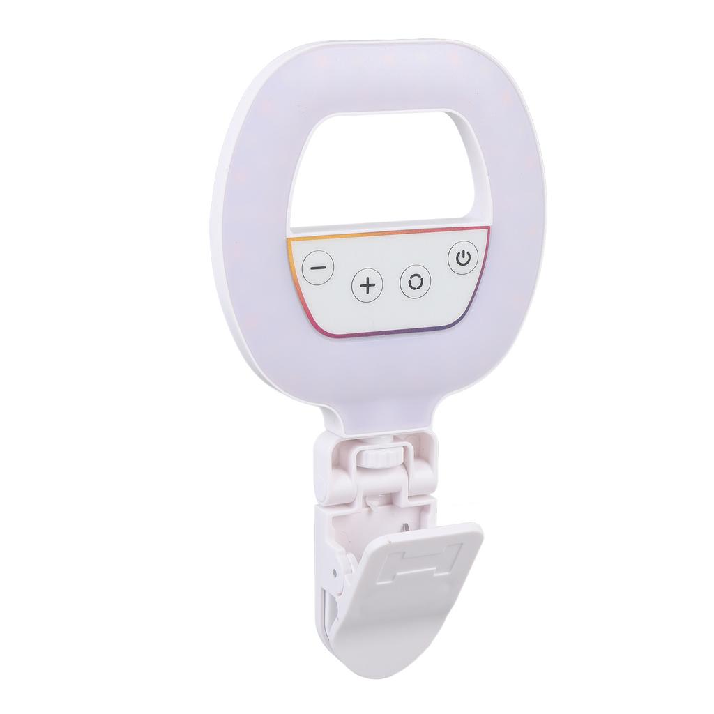 RGB Video Light with Clip 3 Color Temperature 5 Brightness Settings Rechargeable 2700-6500K CRI Ra95