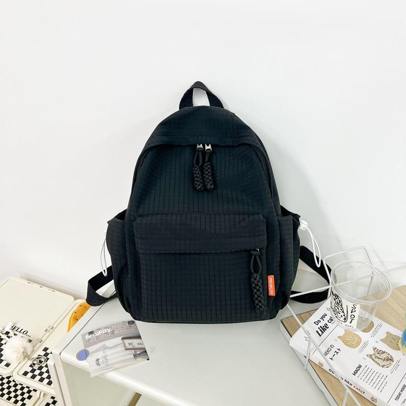 Solid Color Women's Backpack Large Capacity Student School Bag