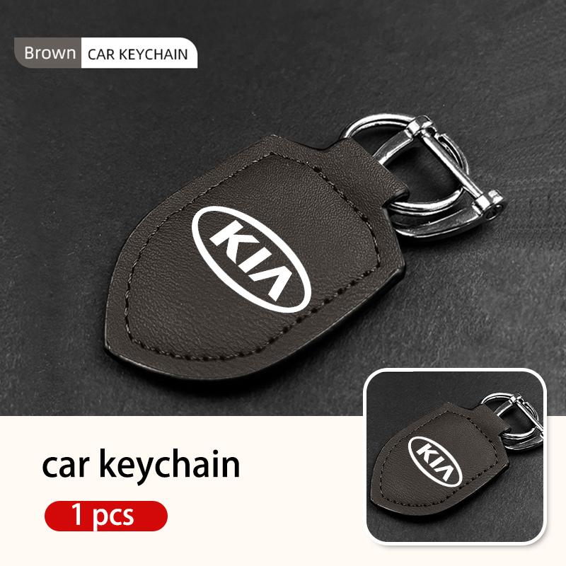 For KIA Fashion Leather Car Keychain Retro Style Keyrings Accessories Cerato Proceed Venga Stonic Picanto Sorento Stinger Mewf00