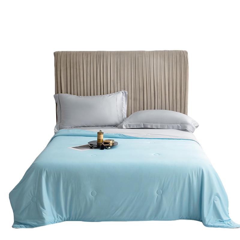 Cool Silk Pure Color Summer Quilt - Lightweight, Machine Washable, Thin Blanket for Air Conditioning