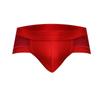 Men's Low-Rise Sexy Breathable Modal Mesh Briefs - Red, Large Size