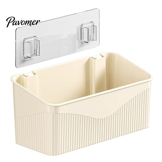 Bedroom Wall Shelf Wall-mounted Storage Rack, Transparent Plastic Space Saving Organizer Bin, Box Self Adhesive No Drill Container for Toiletries And