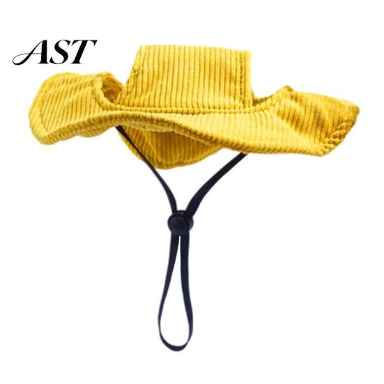 Festival Dressing for Pets Corduroy Dog Baseball Cap, Cat Summer Beach Visor Hat with Ear Easy to Wear Cap Holes, Adjustable Puppy Sunbonnet