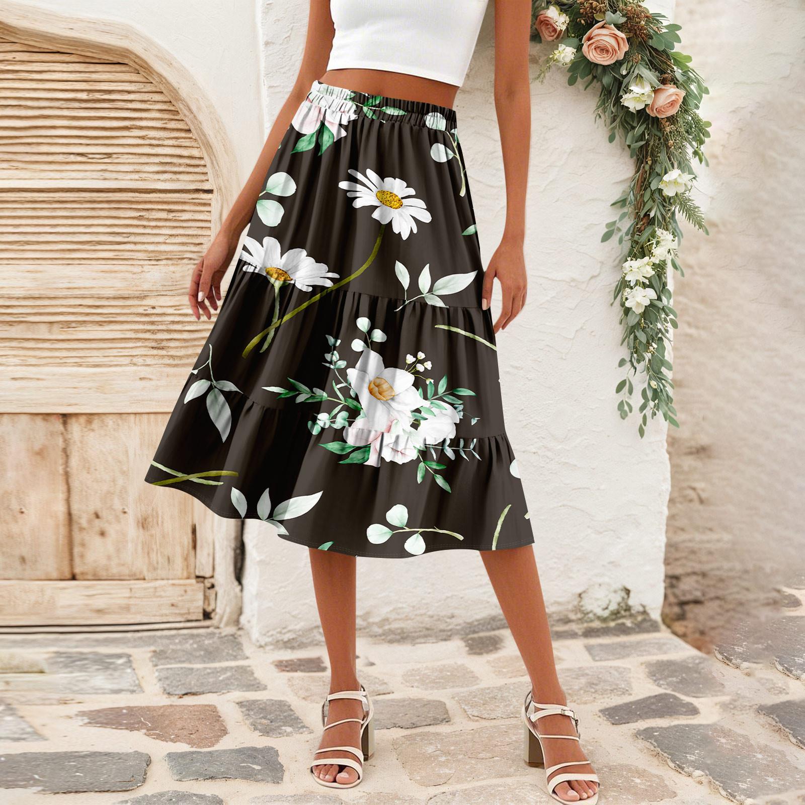 

Жіноча повсякденна спідниця А-силуету з високою талією та принтом у смужку в горошок з кишенями L чорний