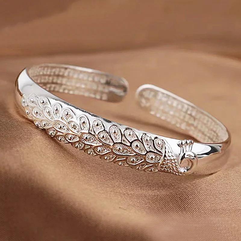 Charms 925 Sterling Silver Bracelets for Women Luxury Original Adjustable Twisted Woven Bangle Bracelet Party Wedding Jewelry