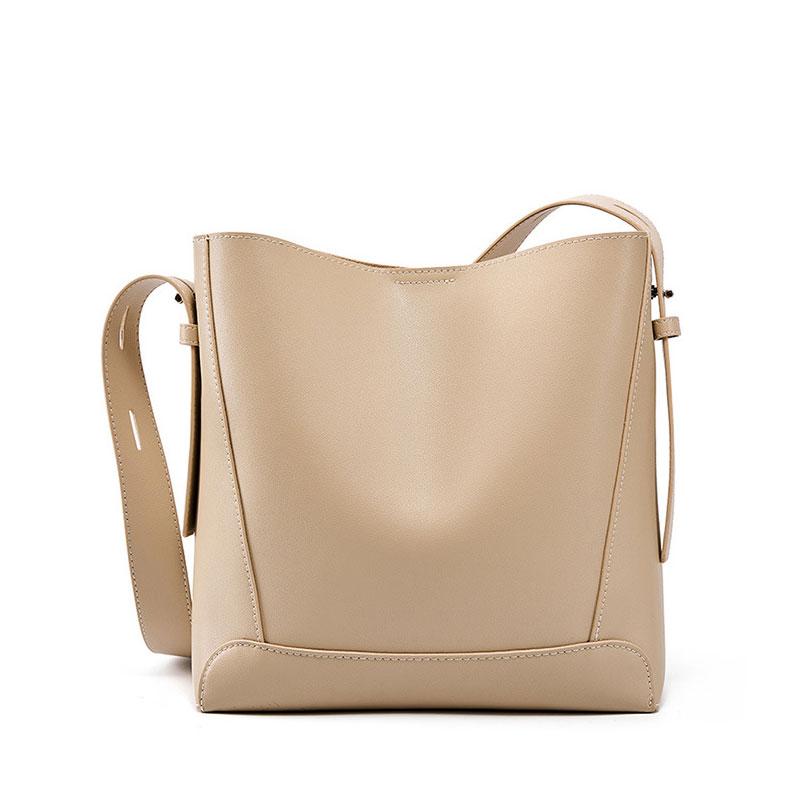 Cowhide Women's Shoulder Bag Fashi Trend Luxury Designer Bucket Bags Large Capacity Genuine Leather Women Crossbody Bags