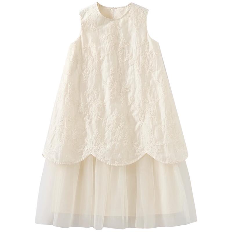 Hacikis Girls' Summer Embroidered Lyocell Sleeveless Dress