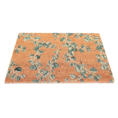 [A0616] - Straw Doormat 'Eucalyptus' Green Brown - 60x40 Cm