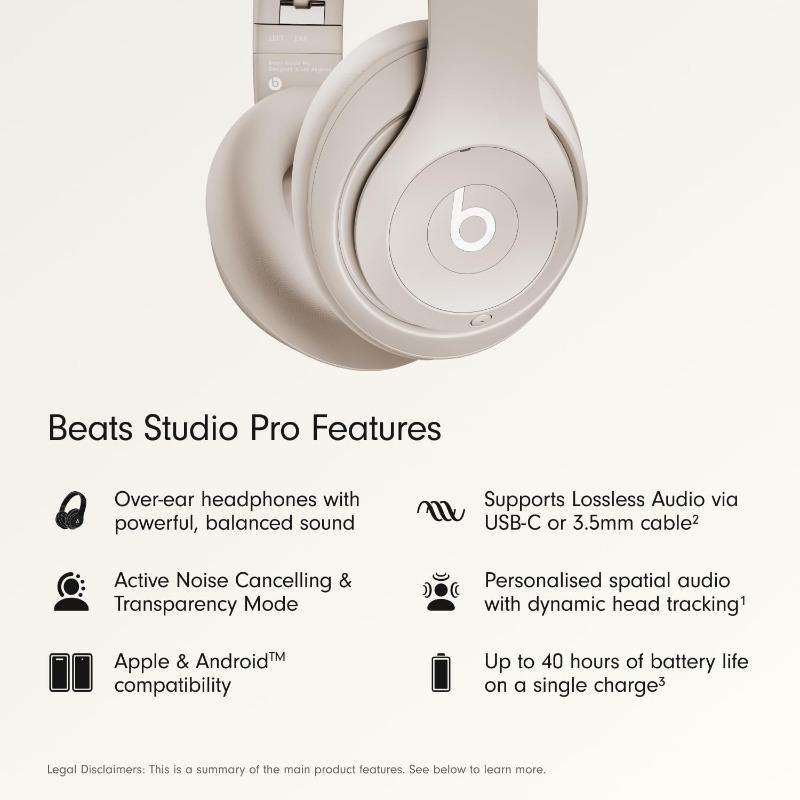 Premium Wireless Over-Ear Headphones- Up to 40-Hour Battery Life, Active Noise Cancelling, Great for Travel & Commuting, Apple & Android Compatible