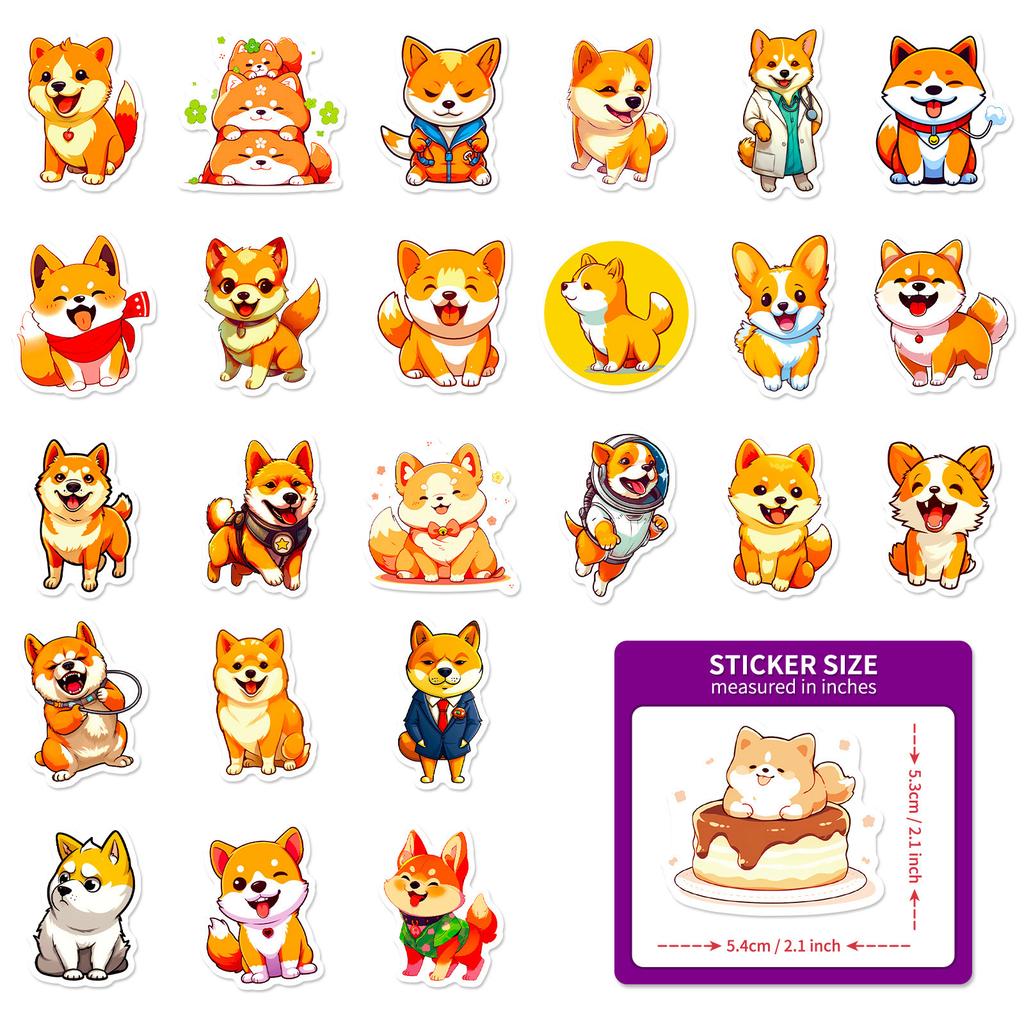 50 Daichai Stickers Cute Shiba Inu Cute Cartoon Graffiti Stickers Daichai Daily Creative Graffiti