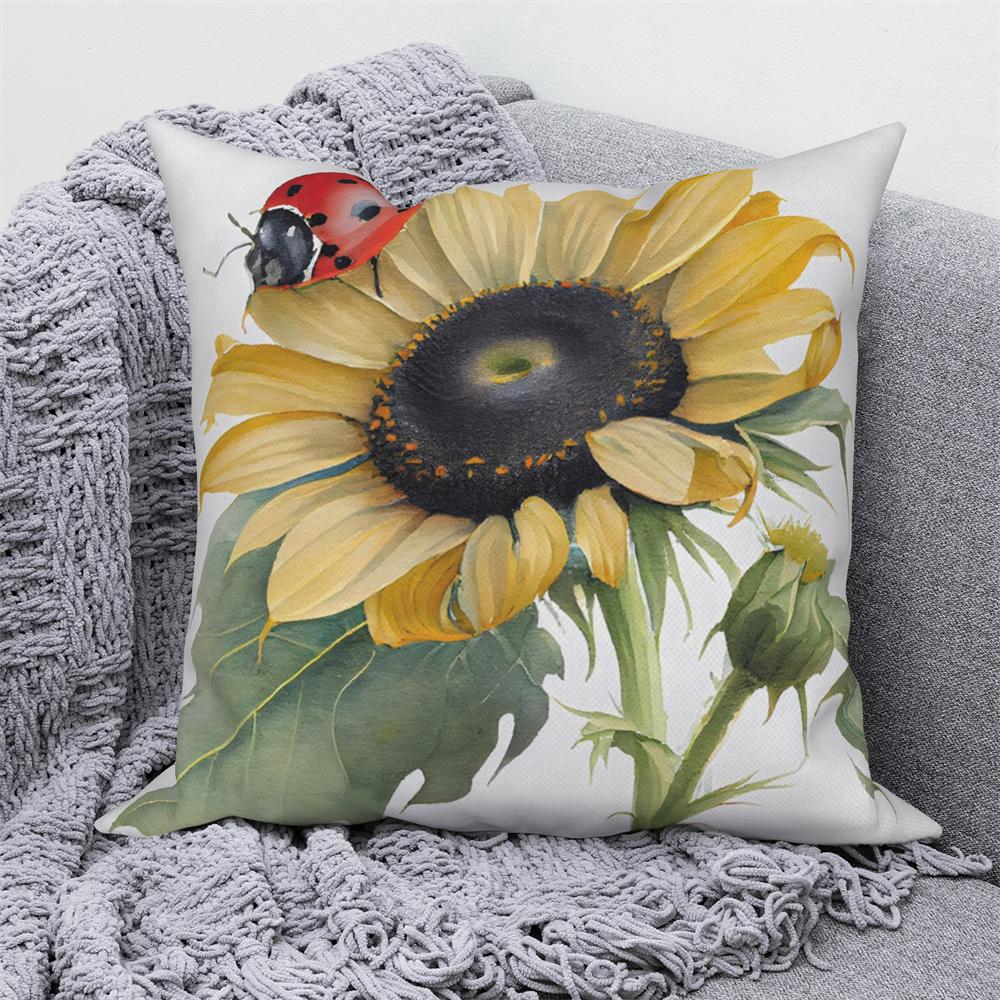Sunflower Decorative Pillow Cover Cushion  Throw   for Sofa Car Living Room Decoration