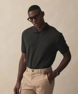 BROOKS BROTHERS Logo Cotton Pique Polo Shirt (Charcoal) (Bbntmo201Avfm)