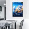 Colorful Santorini Print  Santorini Vintage Travel Poster Greece Vintage Wall Art Travel Canvas Painting Home Decoration