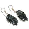Natural Larvikite Gemstone Handmade 925 Sterling Silver Jewelry Earring 1.77" AE-13650