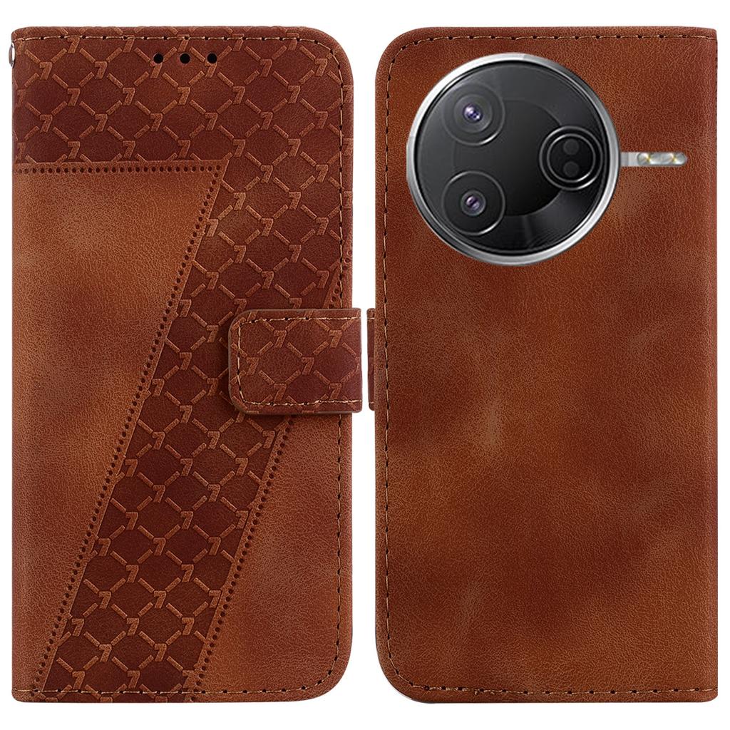 Dla Xiaomi Poco F7 Pro 5G/Poco F7 Ultra 5G/Redmi K80 Pro 5G/K80 5G Etui z podstawką Wzór odcisku w kształcie 7 Skórzane etui na telefon