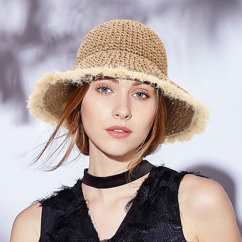 Wide Brim Beach Foldable Women Tassels 
