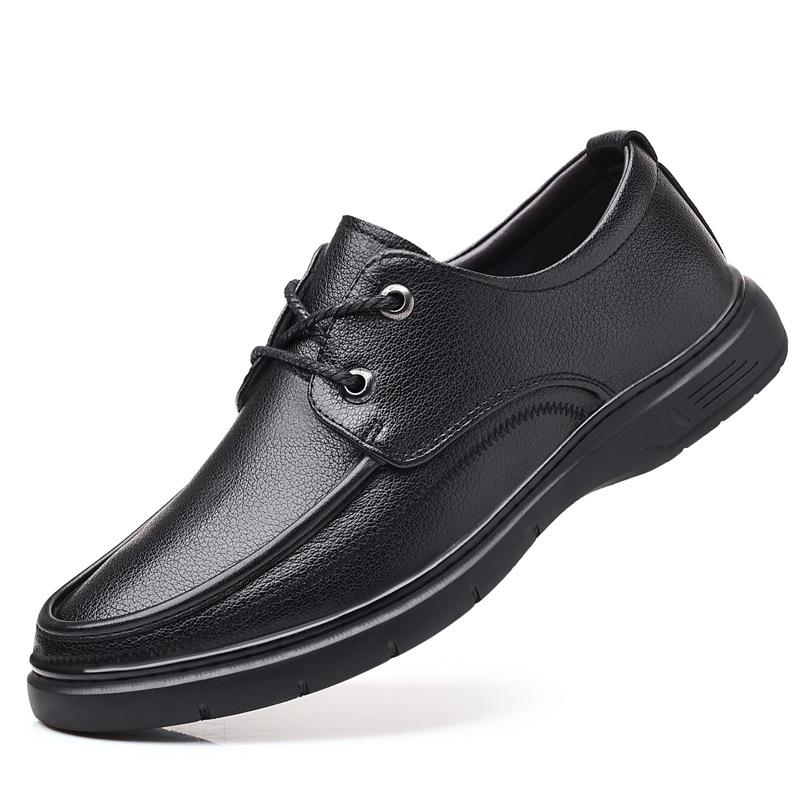 Men's shoes new spring 2025 trend business casual shoes men's leather soft sole versatile dad shoes men's leather shoes