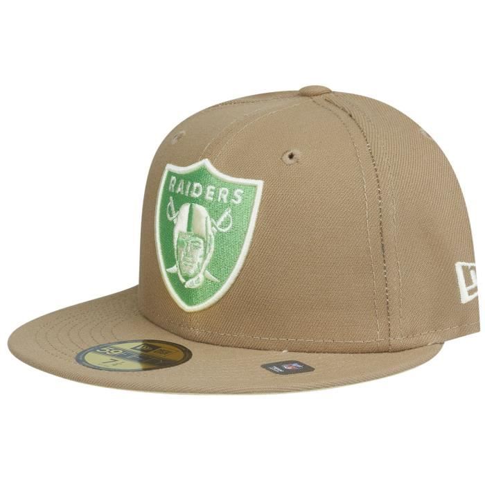 Casquette ajustée new era 59fifty - las vegas raiders - blanc et brun - 100% polyester