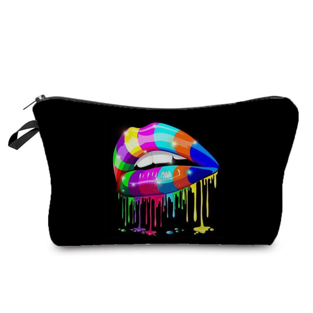 Women Lips Print Cosmetic Bag Toiletries Organize Travel Storage Case 6382