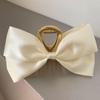 Women's High-End Black Satin Bow Hair Claw Clip
