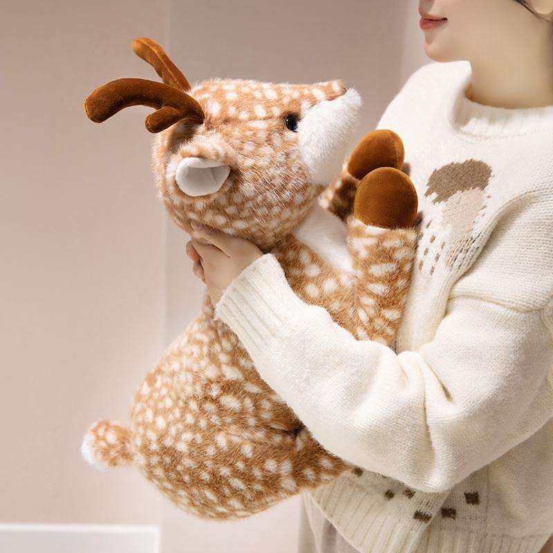 Lifelike Stuffed Animal Deer Plushies Cute Baby Sika Deer Plush Toy Soft Doll Girl Boy Gift
