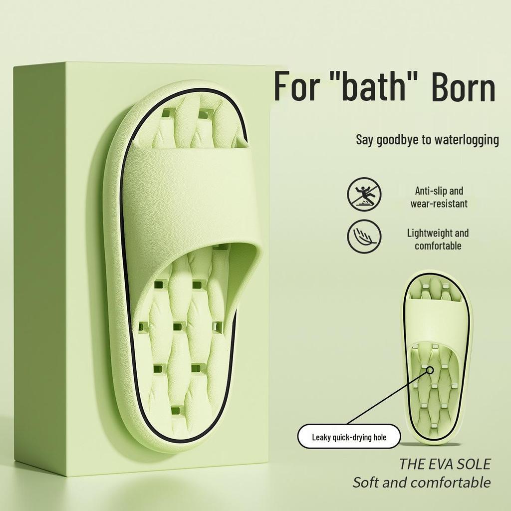 EVA Plus Size Non-Slip Shower Slippers for Men & Women - Hollow, Odor-Free, Indoor/Outdoor Use