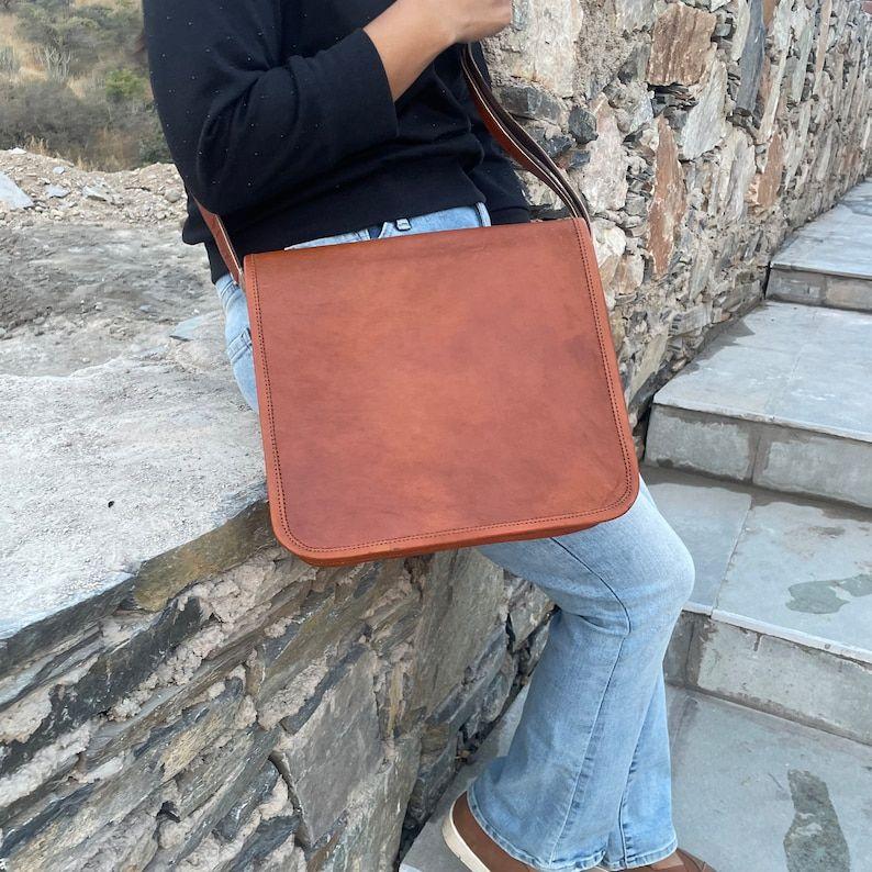 

Personalized Leather Briefcase for Men, 18 Travel Leather Briefcase Laptop Bag, Satchel Leather Messenger Bag, Crossbody Bag, Gift Idea 11 x 9 x 3 in